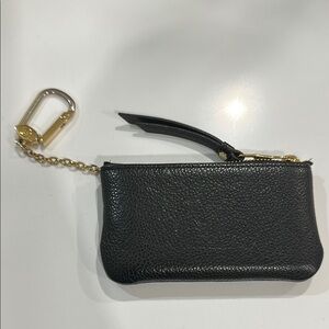 Black Leather Keychain Pouch